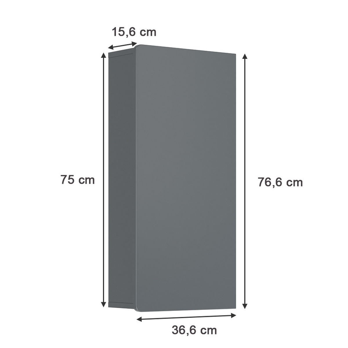 BADSCHRANK Izan Grau 36.6 x 76.6 cm - Grau, Holzwerkstoff (36.6/76.6/15.6cm) - Vicco