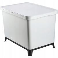 ABFALLBEHÄLTER, 4x10L, Hellgrau - Hellgrau, Kunststoff (38/40cm) - KADAX