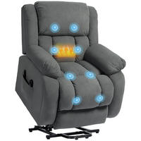 MASSAGESESSEL DE-06386 Mit Massage- & WäRmefunktion, elektrische Aufstehhilfe, 150° neigbar Grau - Grau, Metall (104/100/93cm) - ComfortXL