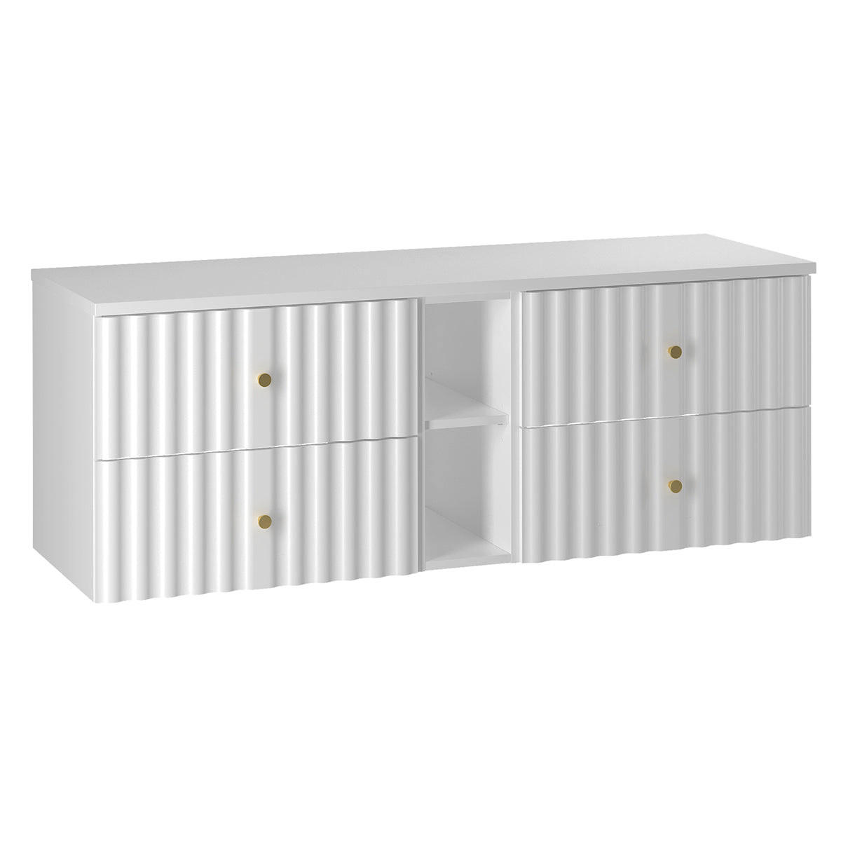 WASCHTISCHUNTERSCHRANK 140.6cm Izae Weiß - Weiß, Holzwerkstoff (140.6/52.2/46.5cm) - Petits-meubles