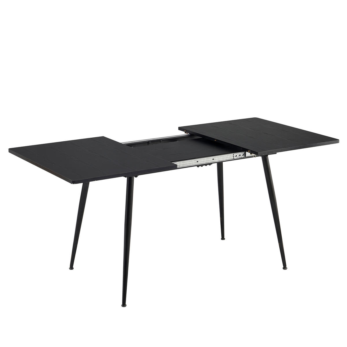 ESSTISCH Rechteckig, schwarz, ausziehbar - Schwarz, Holz/Metall (80/120/75cm) - Urban Meuble