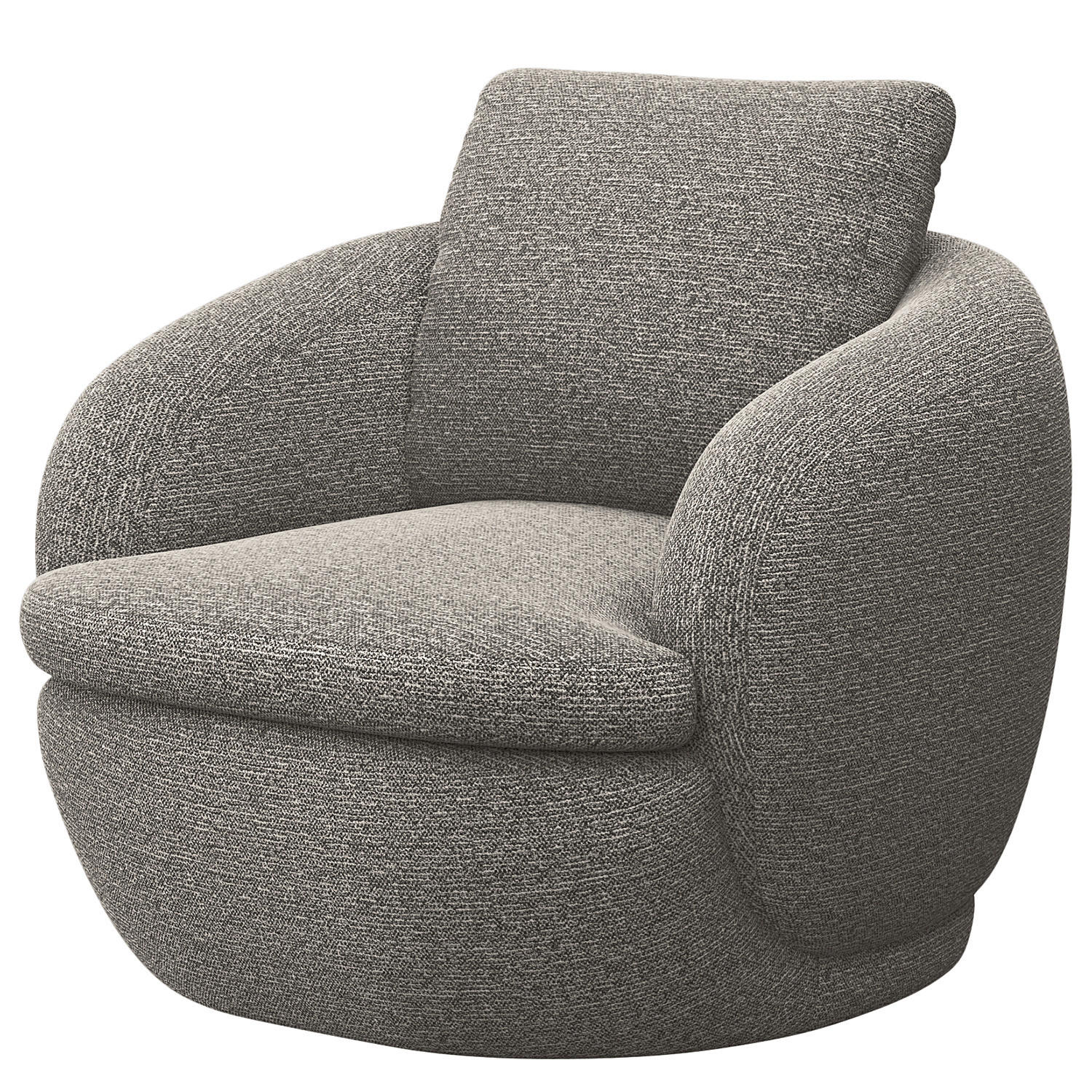 SESSEL - Schwarz/Grau, Kunststoff/Textil (92/74/90cm) - home24