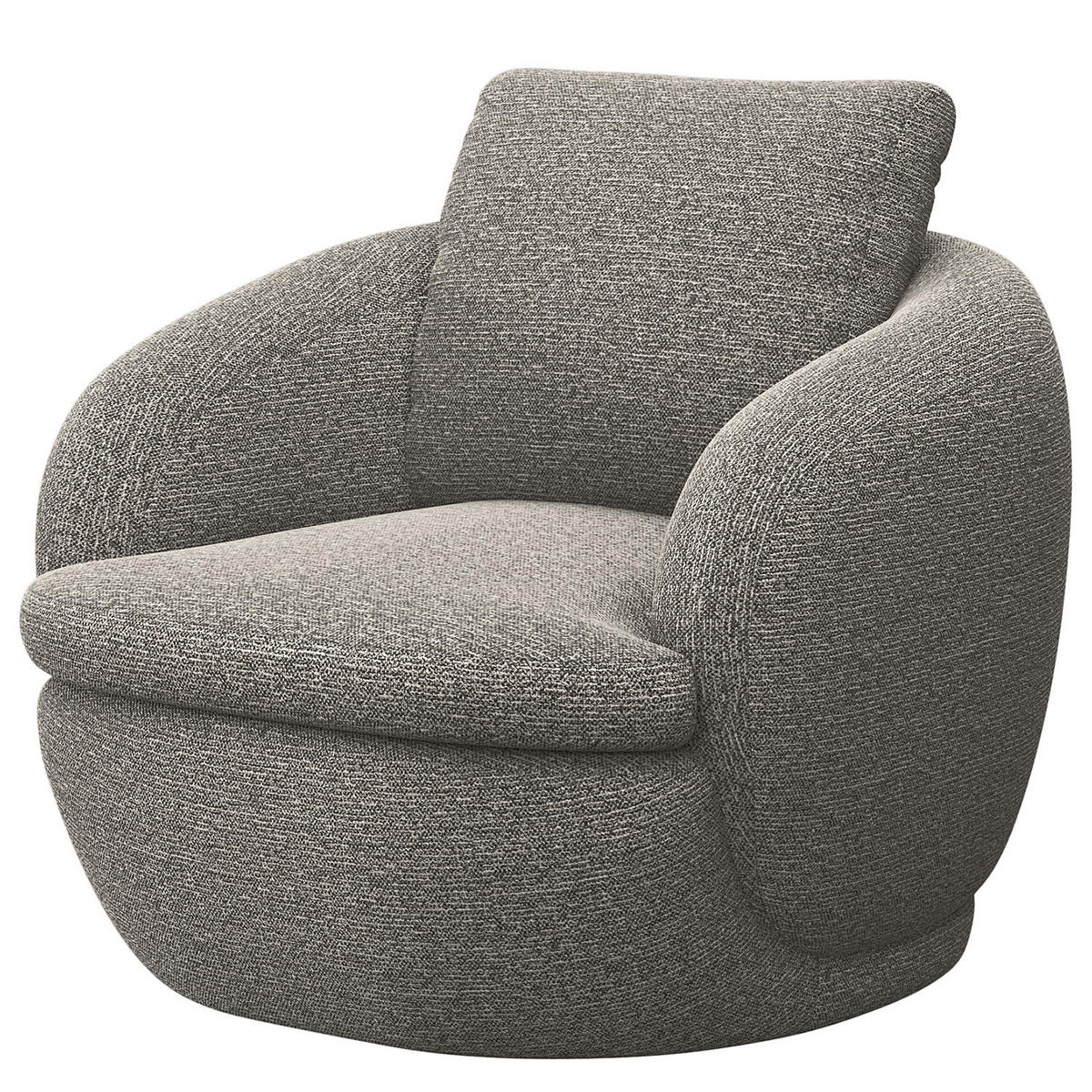 SESSEL - Schwarz/Grau, Kunststoff/Textil (92/74/90cm) - home24