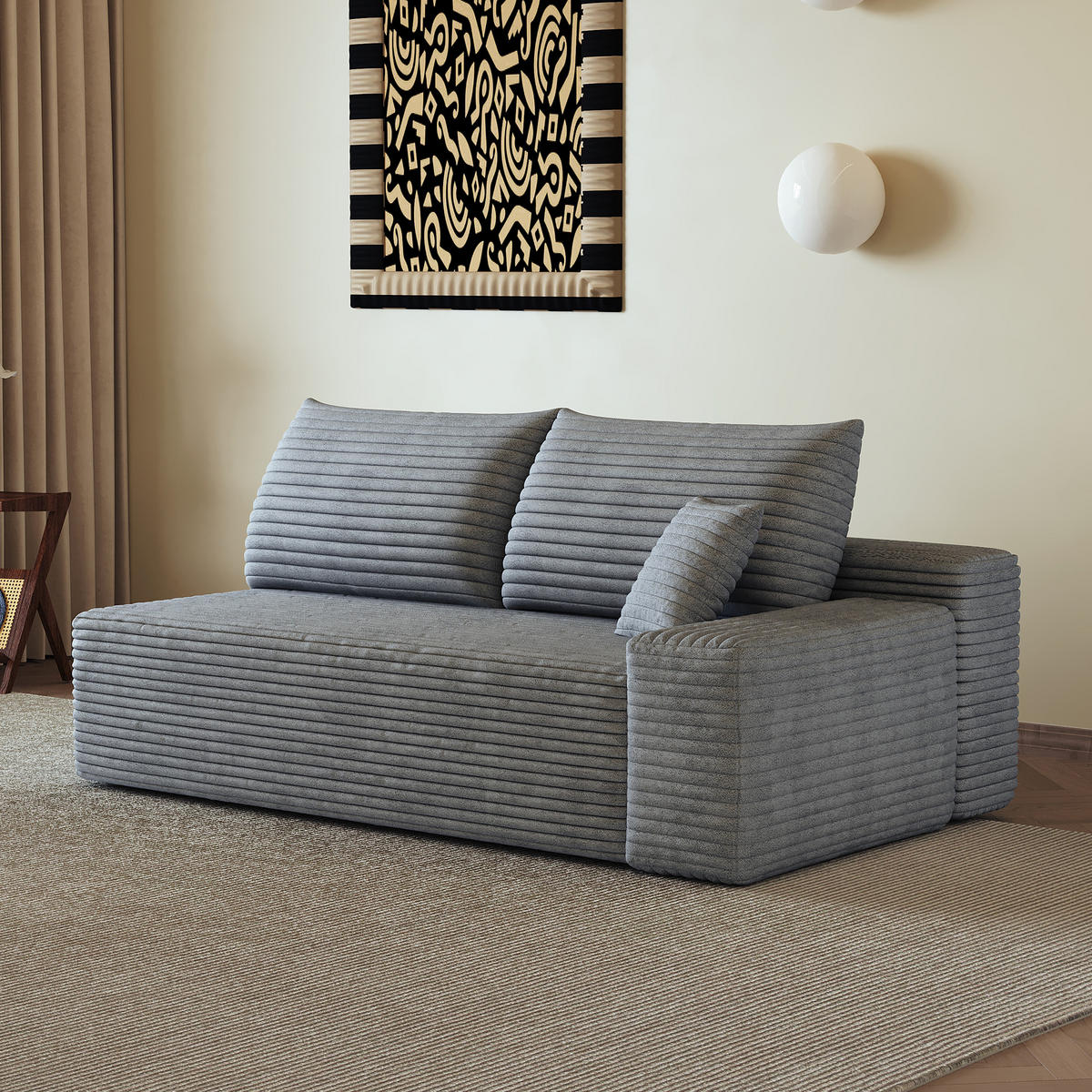 SOFAELEMENT DE-34752 rechte mit Cordbezug Grau - Grau, Textil (95/83/175cm) - ComfortXL