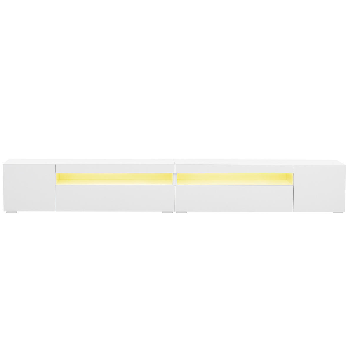 LOWBOARD 240/38,5/35,5 cm aus MDF mit variabler LED-Beleuchtung Weiß - Weiß, Holzwerkstoff (240/35.5/38.5cm) - Modenvie