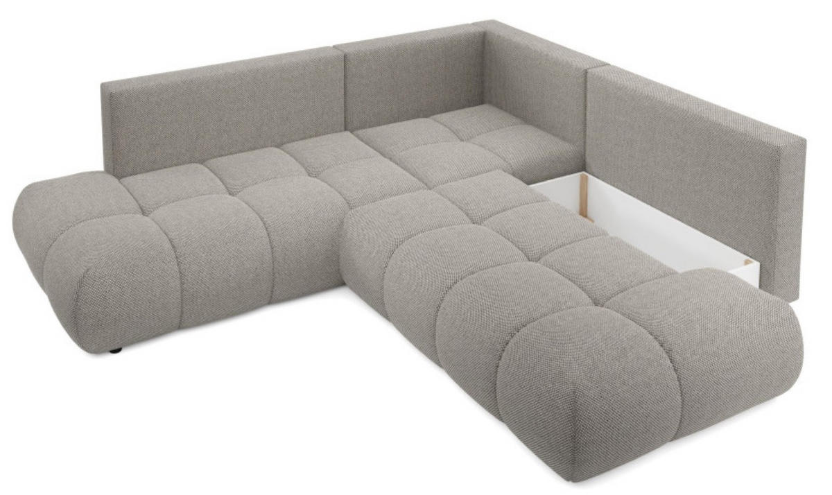 ECKSOFA Grau SOHI Curio 83 Ausziehbar Mit Schlaffunktion - Grau, Textil (266.5/266.5cm) - Sepro Meble