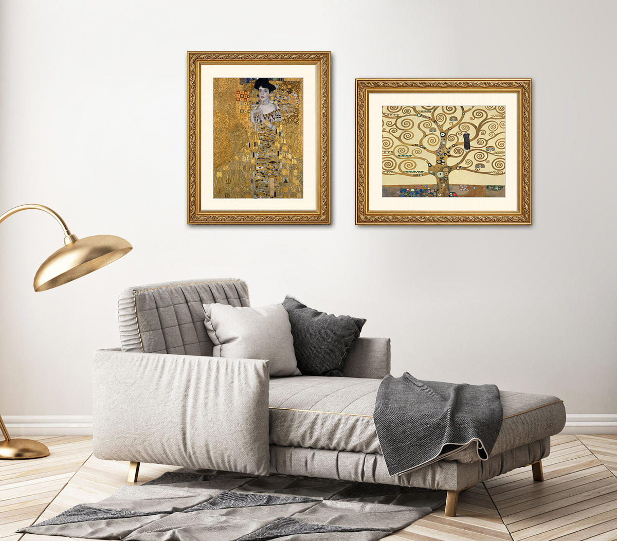 BILD gerahmt 53x63 cm Gustav Klimt "Der Lebensbaum" - Beige, Holz (63/53cm) - artissimo