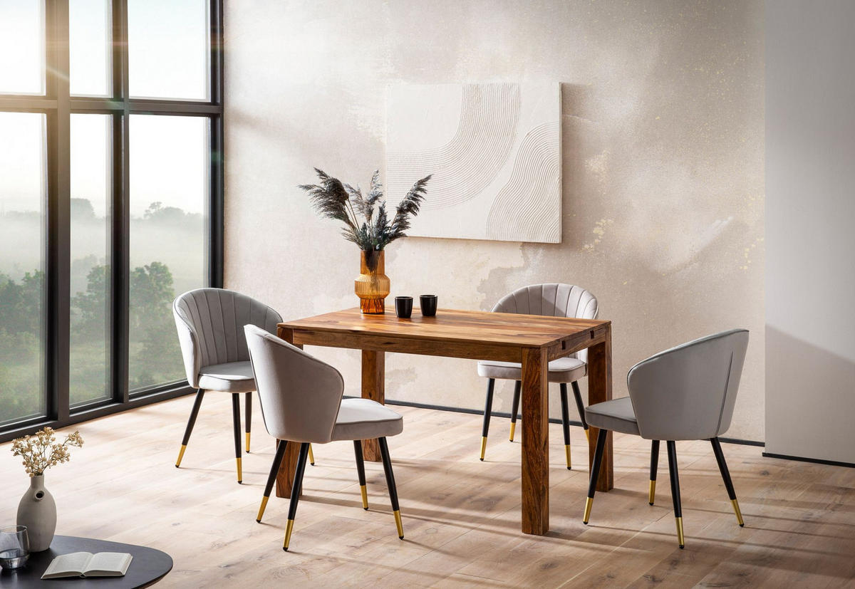 ESSZIMMERTISCH – Massivholz Braun 120–200 cm rechteckig verlängerbar - Sheeshamfarben/Braun, Holz (80/120/76cm) - KADIMA DESIGN