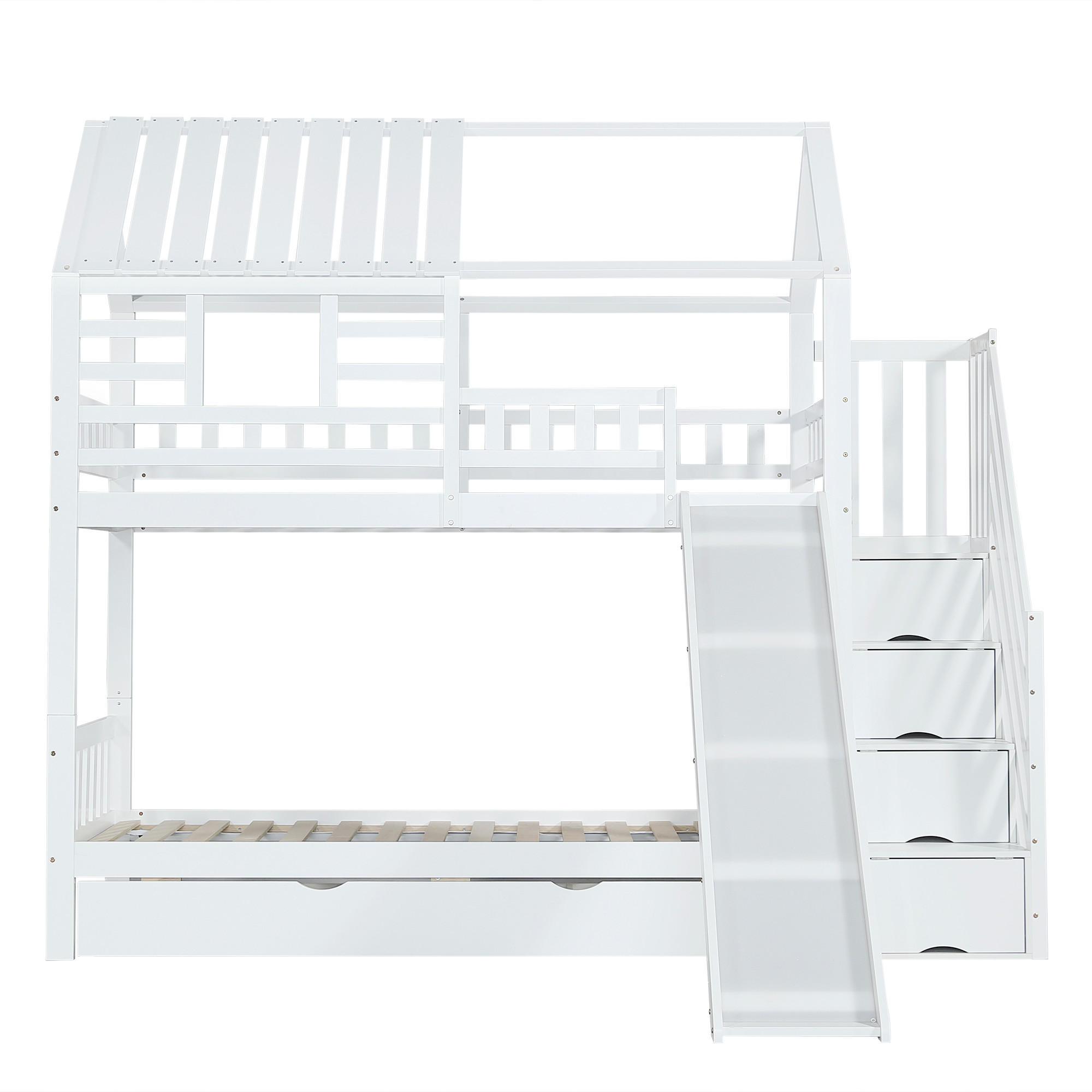 ETAGENBETT 90/200 cm Weiß - Weiß, Holz/Holzwerkstoff - Raumix