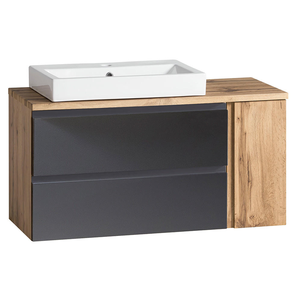 WASCHTISCH Vasto-03 - Braun/Grau, Holzwerkstoff (105/66/47cm) - Lomado