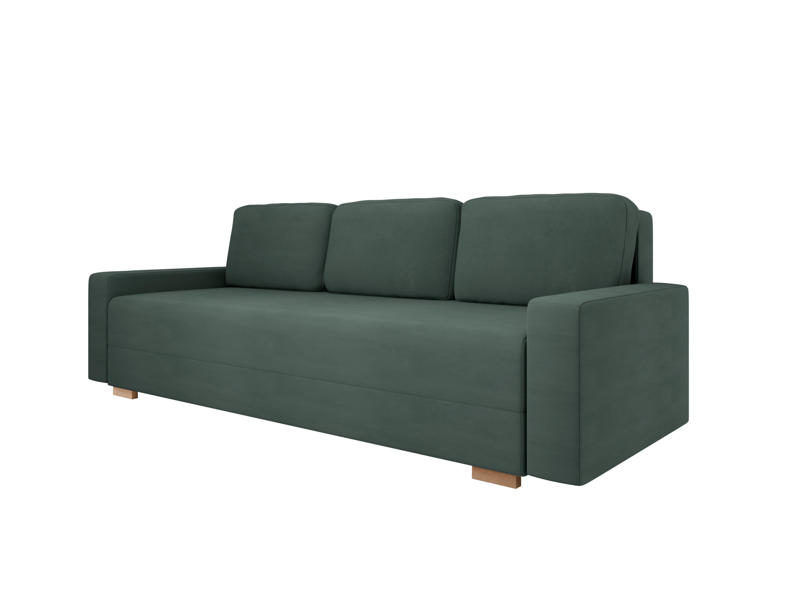 SCHLAFSOFA Celeste – modernes Design trifft auf höchsten Komfort, Grün - Grün, Holz (225/80/94cm) - Panda Möbel