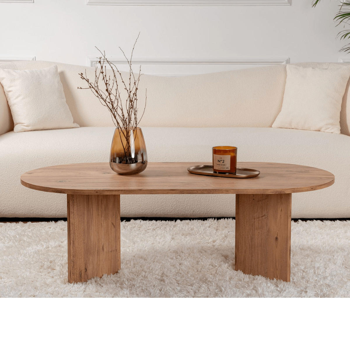 COUCHTISCH - iris 119/60/39,8 cm - Beige, Holzwerkstoff (119/60/39.8cm) - Calicosy