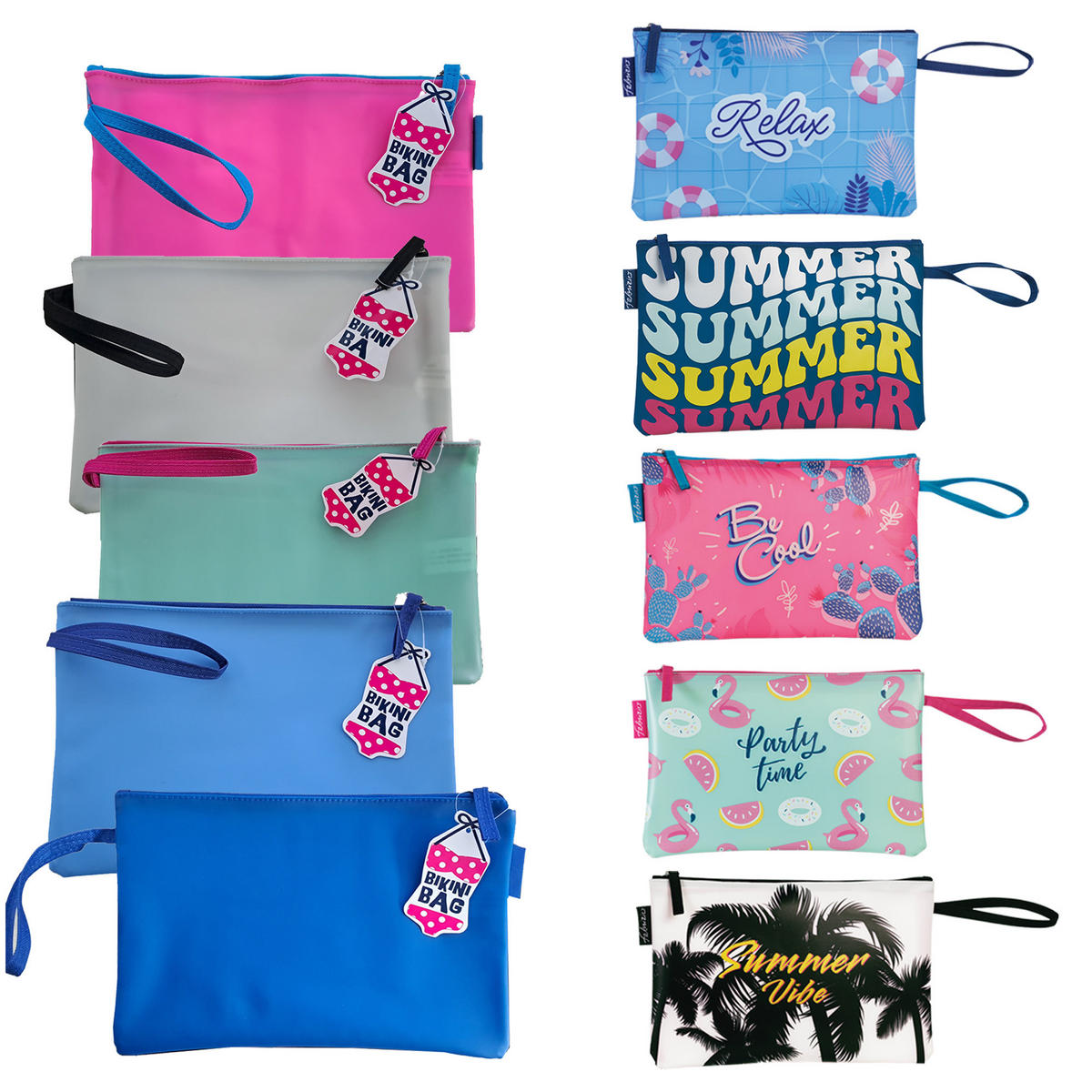 BIKINI WETBAG Summer Vibe Weiß Badetasche wasserdichte Nasstasche - Weiß, Kunststoff (20/20/30cm) - TiborTex