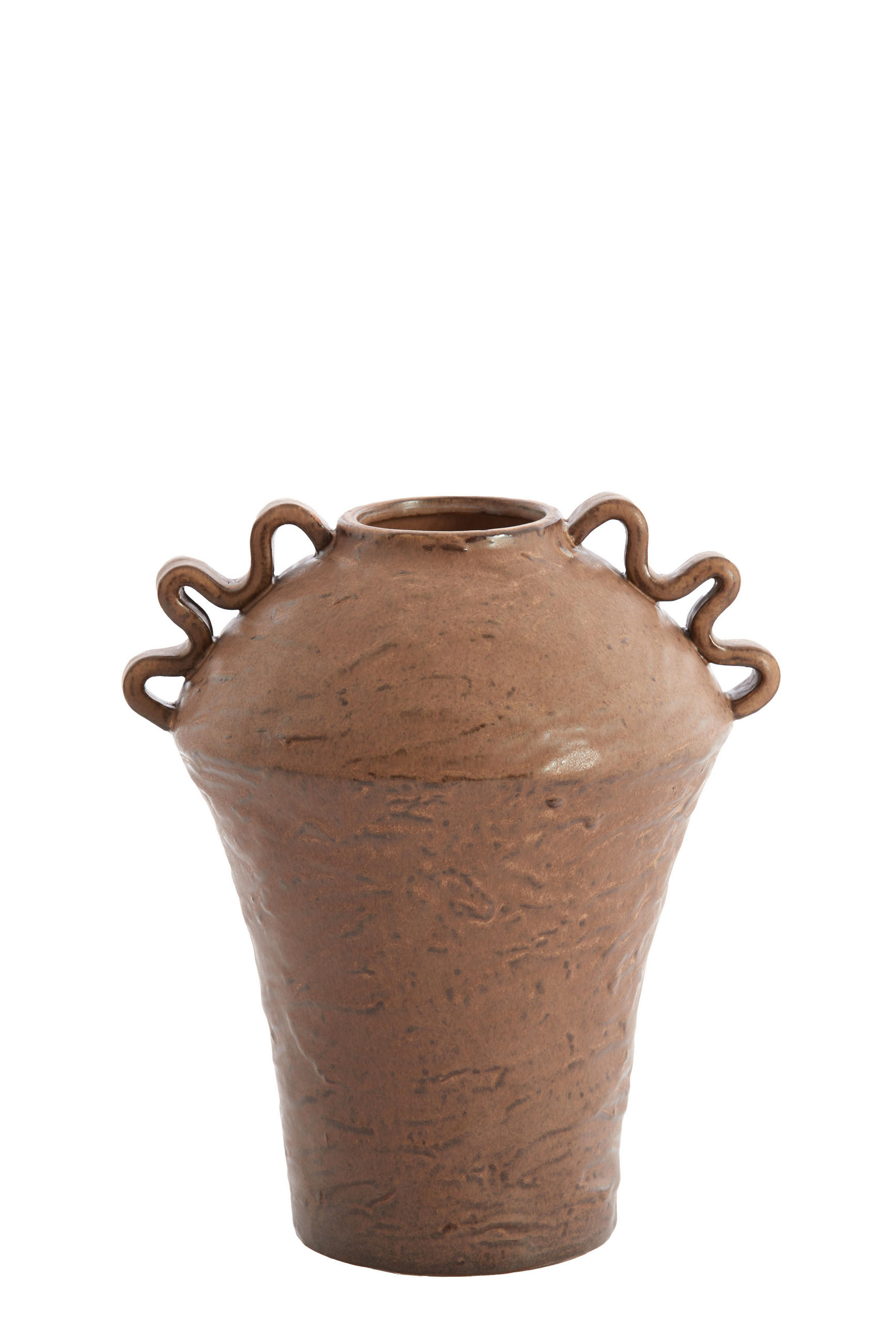 VAZE Volca Braun 24/20.5/28 cm - Braun, Keramik (28cm) - Light & Living