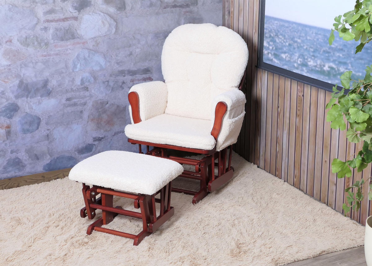 RELAXSESSEL Cremeweiß, Braun - Weiß/Braun, Textil (74/105/72cm) - MCW