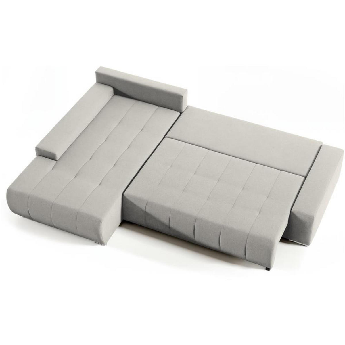 ECKSOFA Draco L beige links - Chromfarben/Beige, Textil/Metall (267/186cm) - Beautysofa