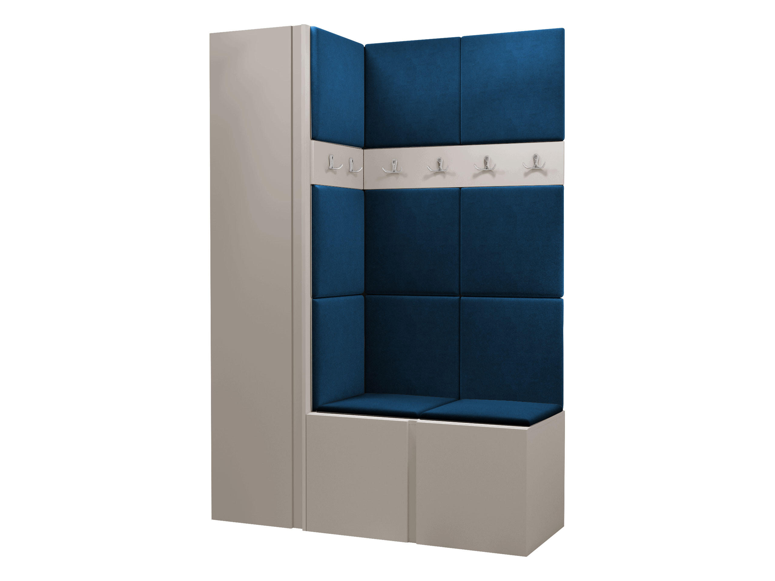 GARDEROBEN-SET Orion IX - Kaschmir/Blau, Holzwerkstoff/Kunststoff (124/186/46cm) - MIRJAN24