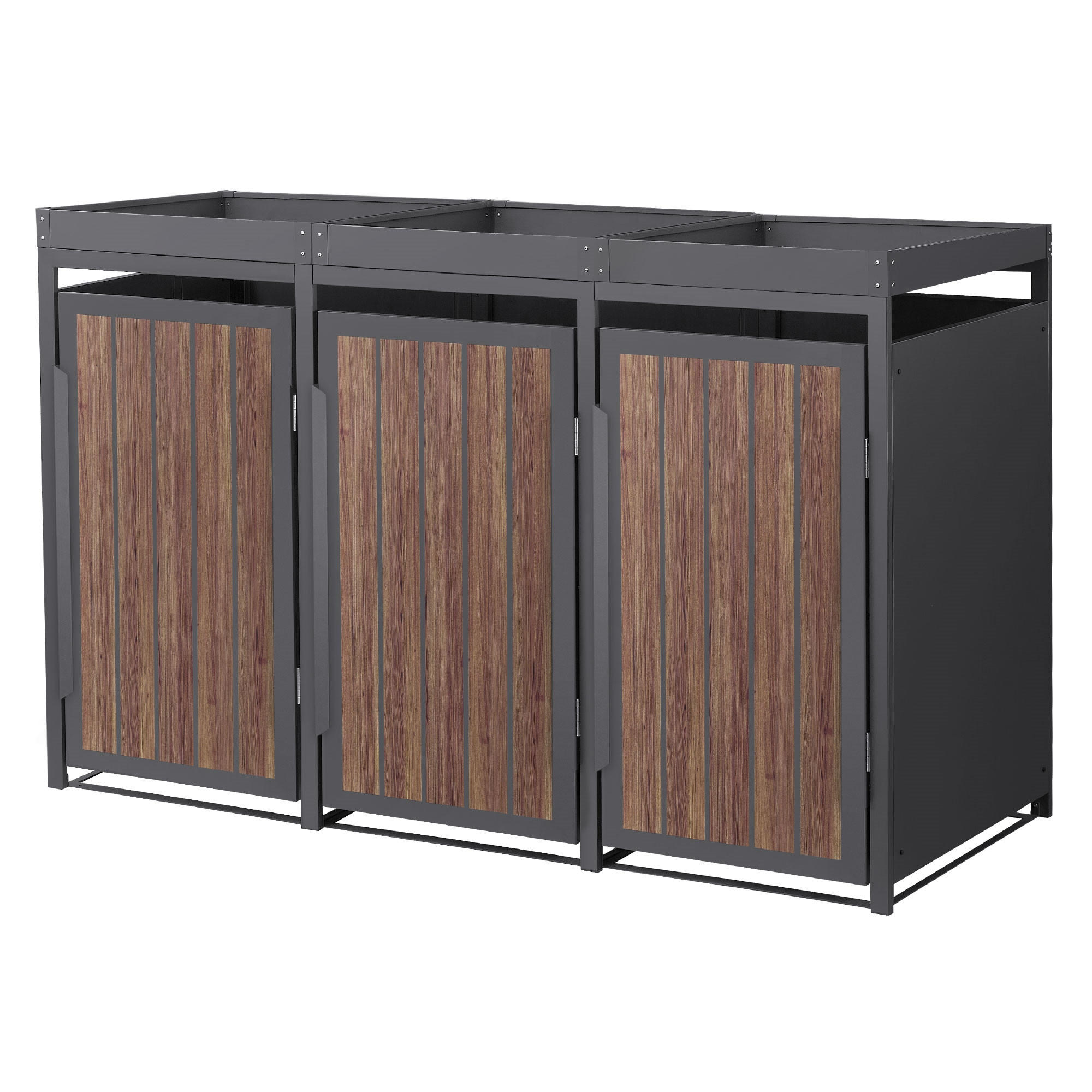 Ml-Design Mülltonnenbox Dunkelbraun 80x124x196 cm