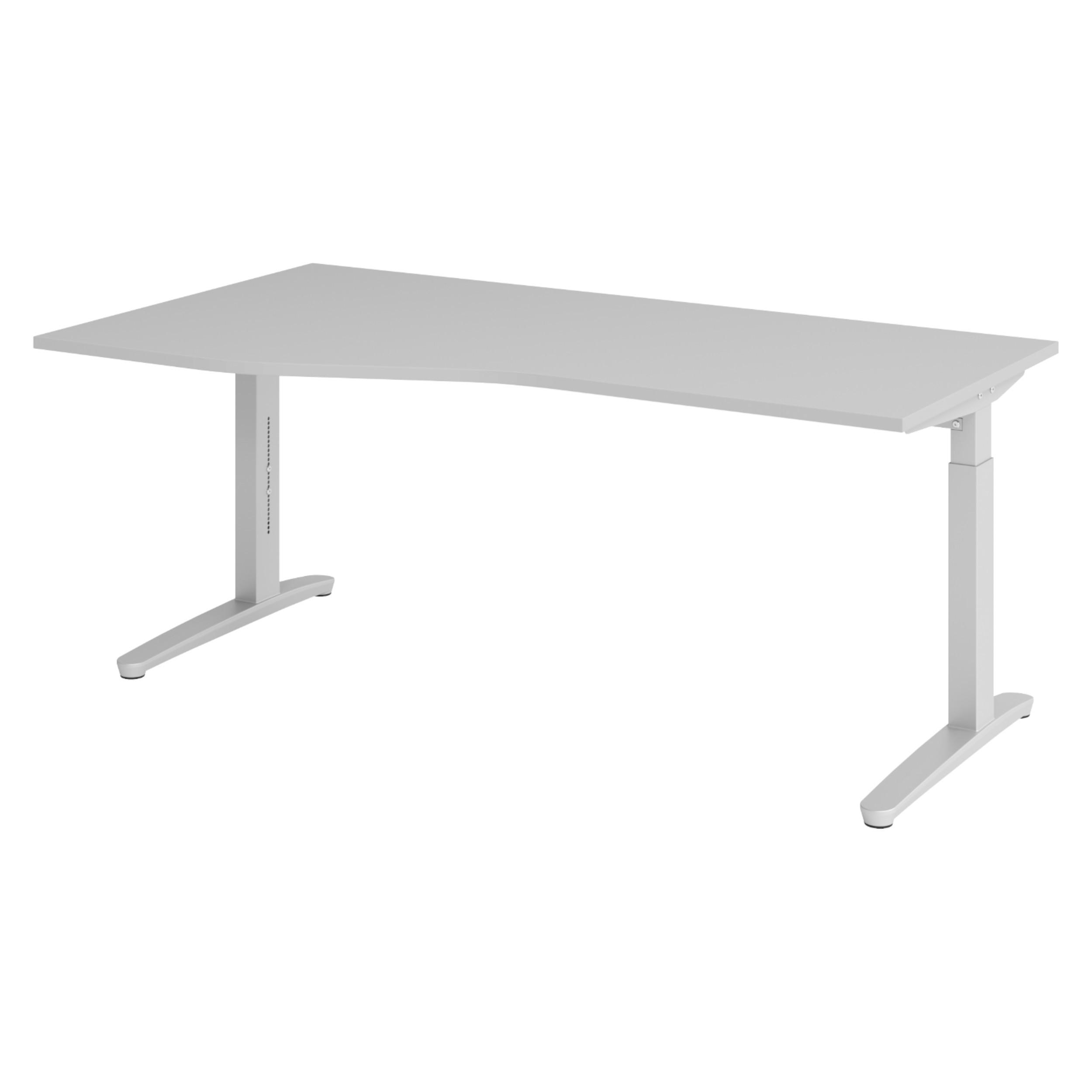 bümö Schreibtisch Grau, Silber 180x74x100 cm