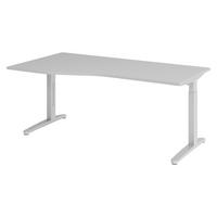 SCHREIBTISCH Serie-XB 100/180/74 cm in Grau/Silberfarben - Silberfarben/Grau, Holzwerkstoff (100/180/74cm) - bümö