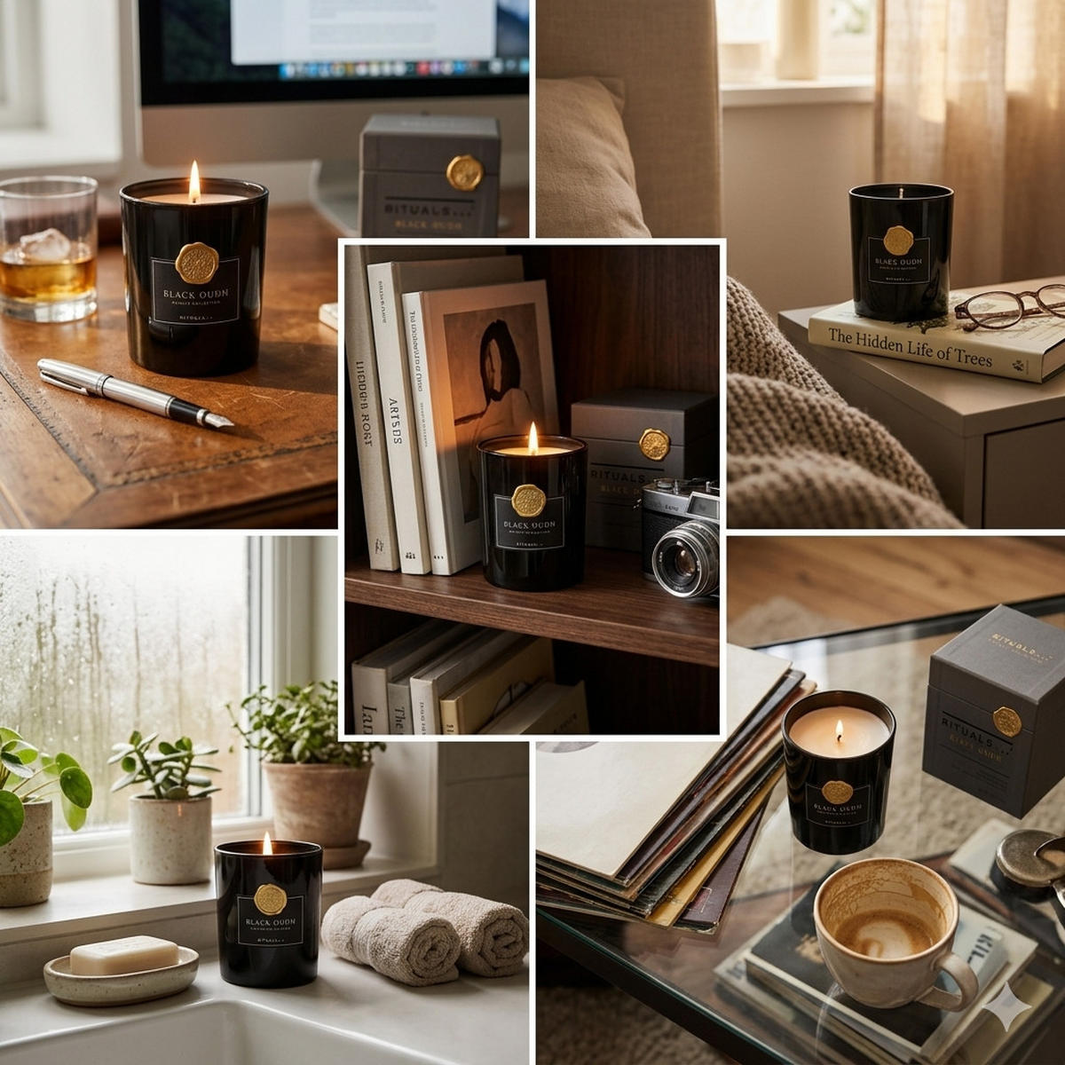 DUFTKERZE Black Oudh Schwarz 550 g Glas - Schwarz, Keramik (12cm)