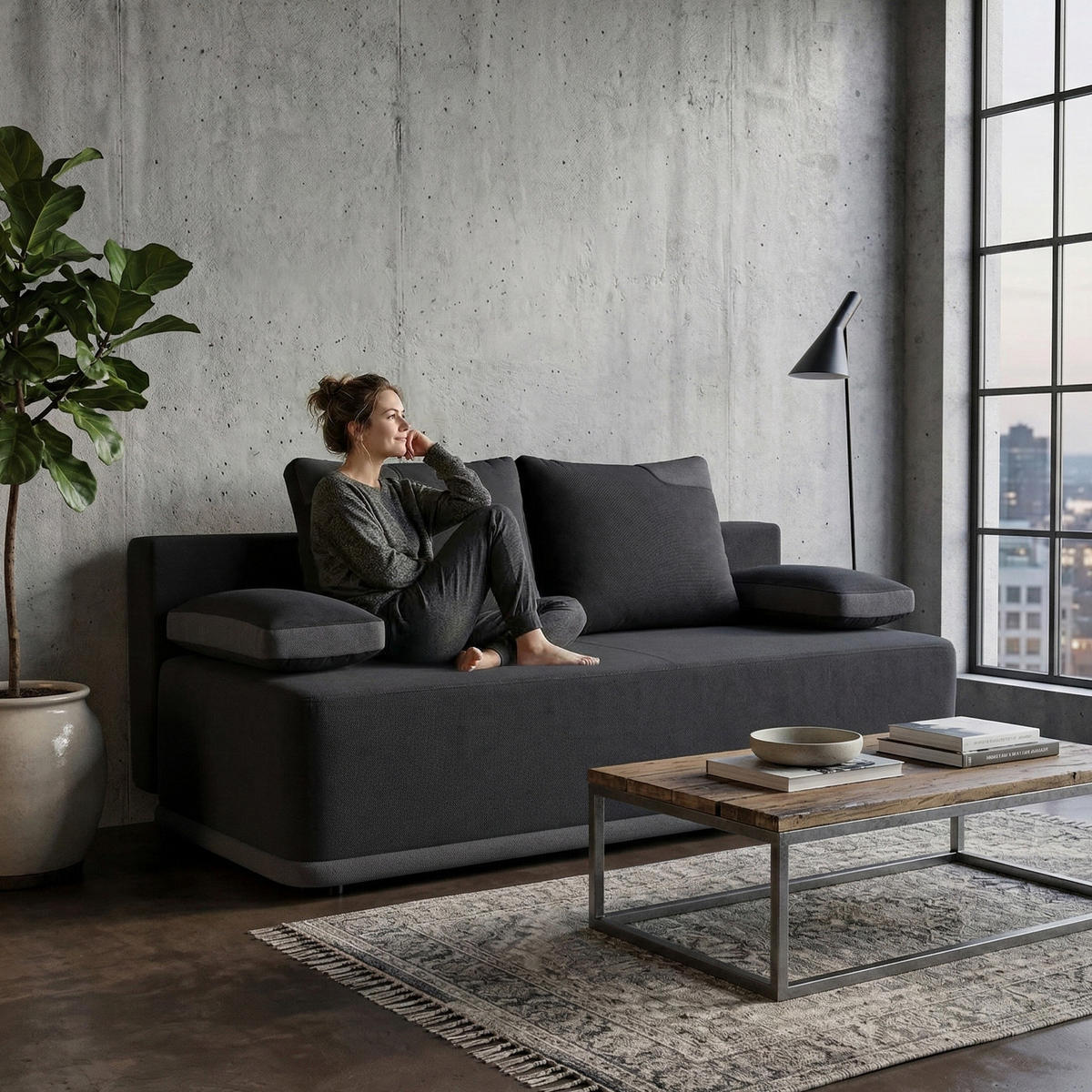 ROZKLÁDACÍ pohovka Bento 3místná s funkcí spaní, šedá - šedá, textil (200/93/98cm) - Beautysofa