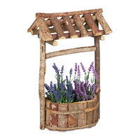 HOLZBRUNNEN - Hellbraun, Holz (18/25/43cm) - Relaxdays