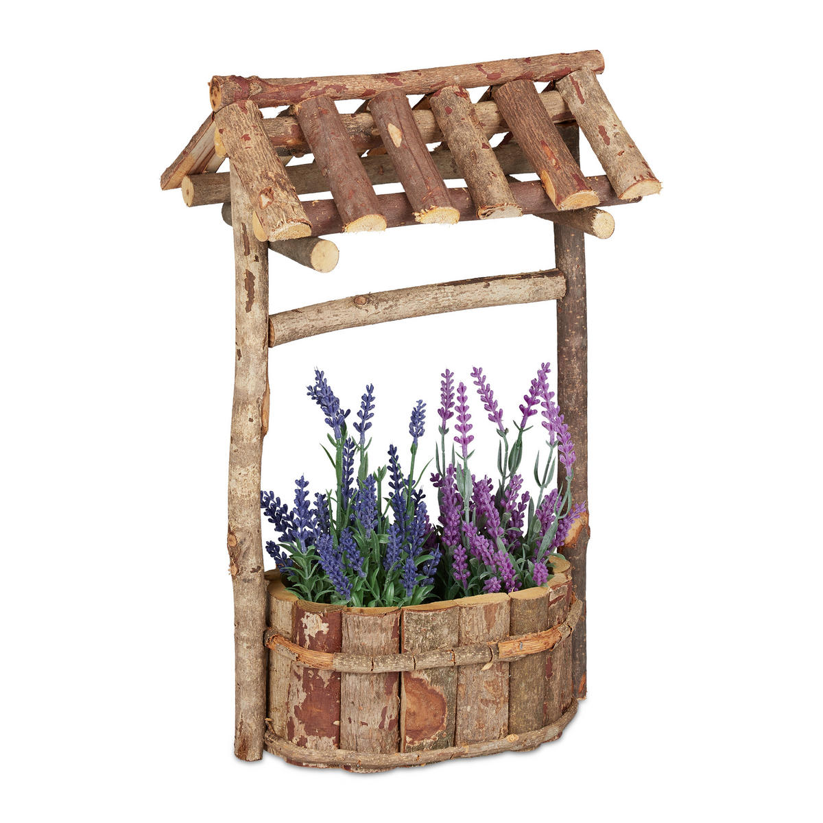 HOLZBRUNNEN - Hellbraun, Holz (18/25/43cm) - Relaxdays