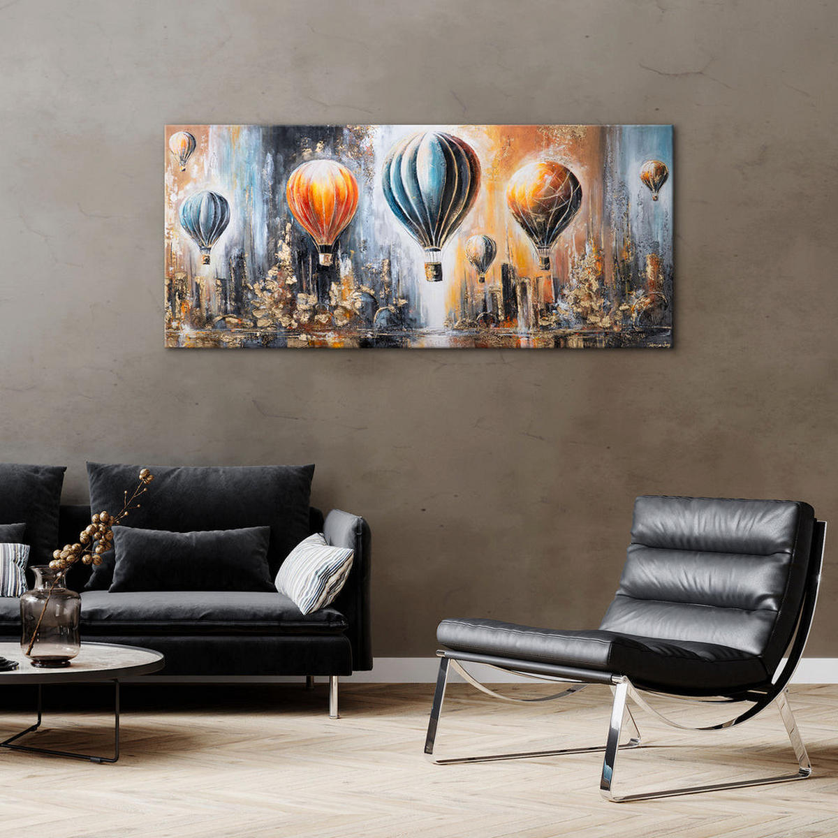 GEMÄLDE Sonniger Horizont auf Keilrahmen 115x50 cm - Multicolor, Holz (115/50cm) - YS-art gallery