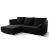 ECKSOFA L Form Florinna Schwarz 245/182/87 cm mit Schlaffunktion - Chromfarben/Schwarz, Textil/Metall (245/182cm) - AX Living