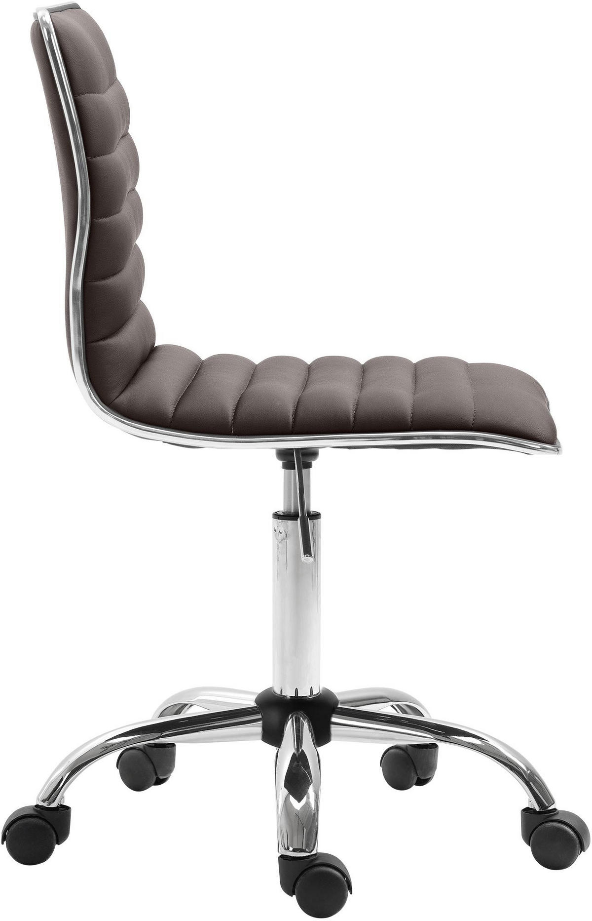 HOCKER Lederlook braun - Chromfarben/Braun, Textil/Metall (42/80/52cm) - CLP