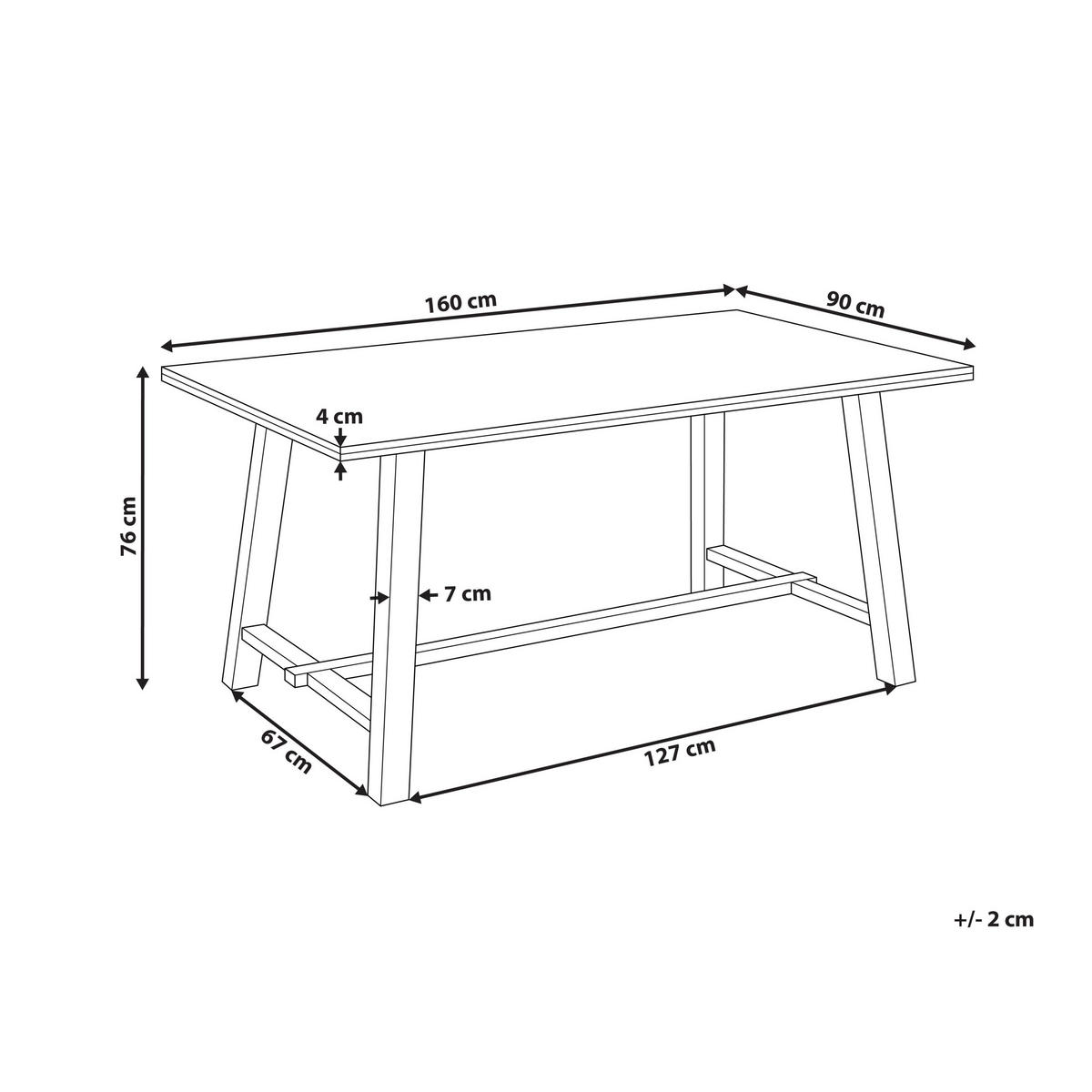 ESSTISCH 160/90 cm Helles Holz Barnes - Hellbraun, Holzwerkstoff (160/90/76cm) - Beliani