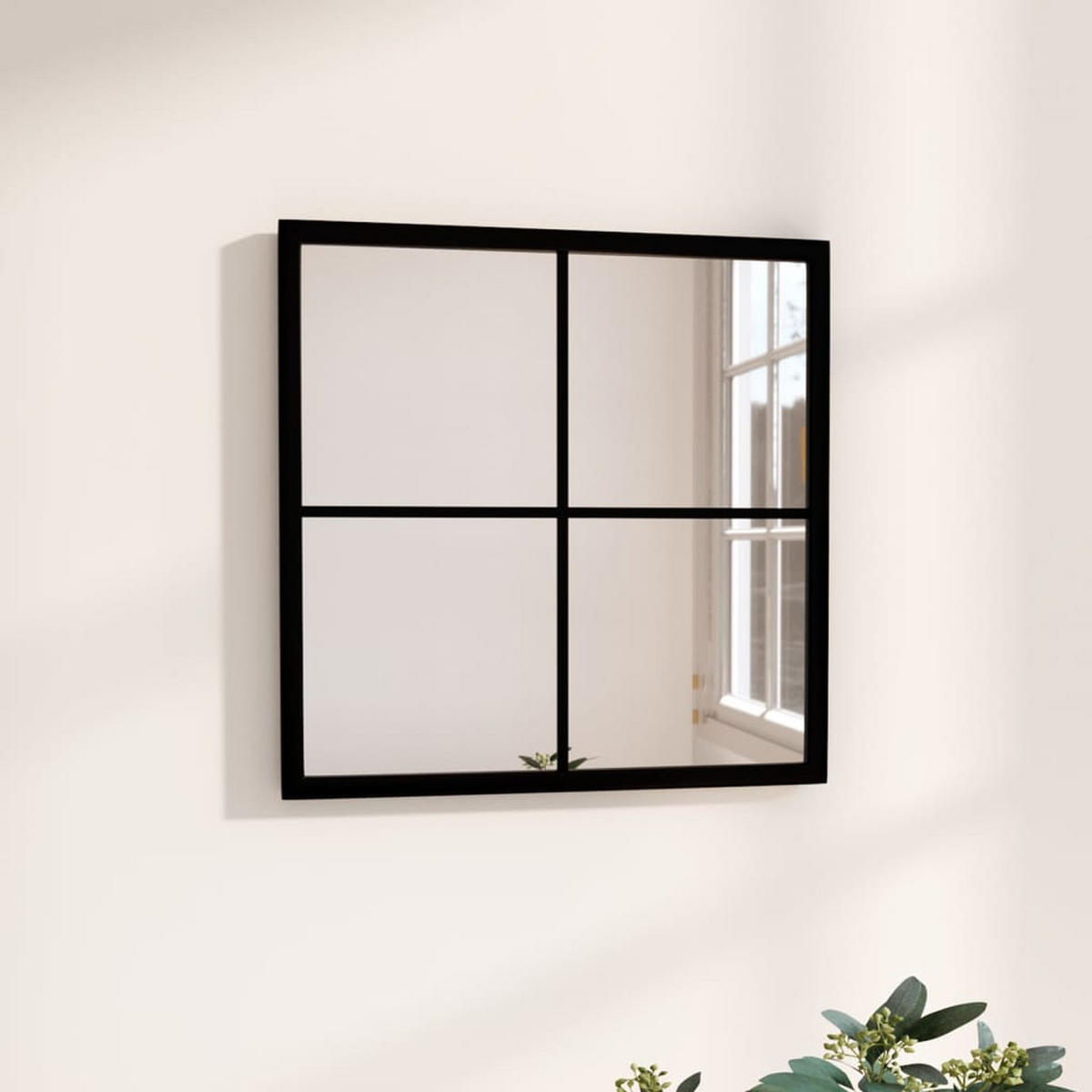 WANDSPIEGEL Schwarz 40x40 cm Metall - Schwarz, Metall (40/40/40cm) - furnicato