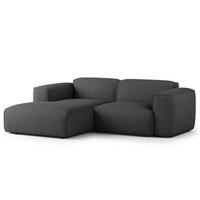 ECKSOFA mit XL-Longchair - Anthrazit/Schwarz, Kunststoff/Textil (260/171cm) - home24