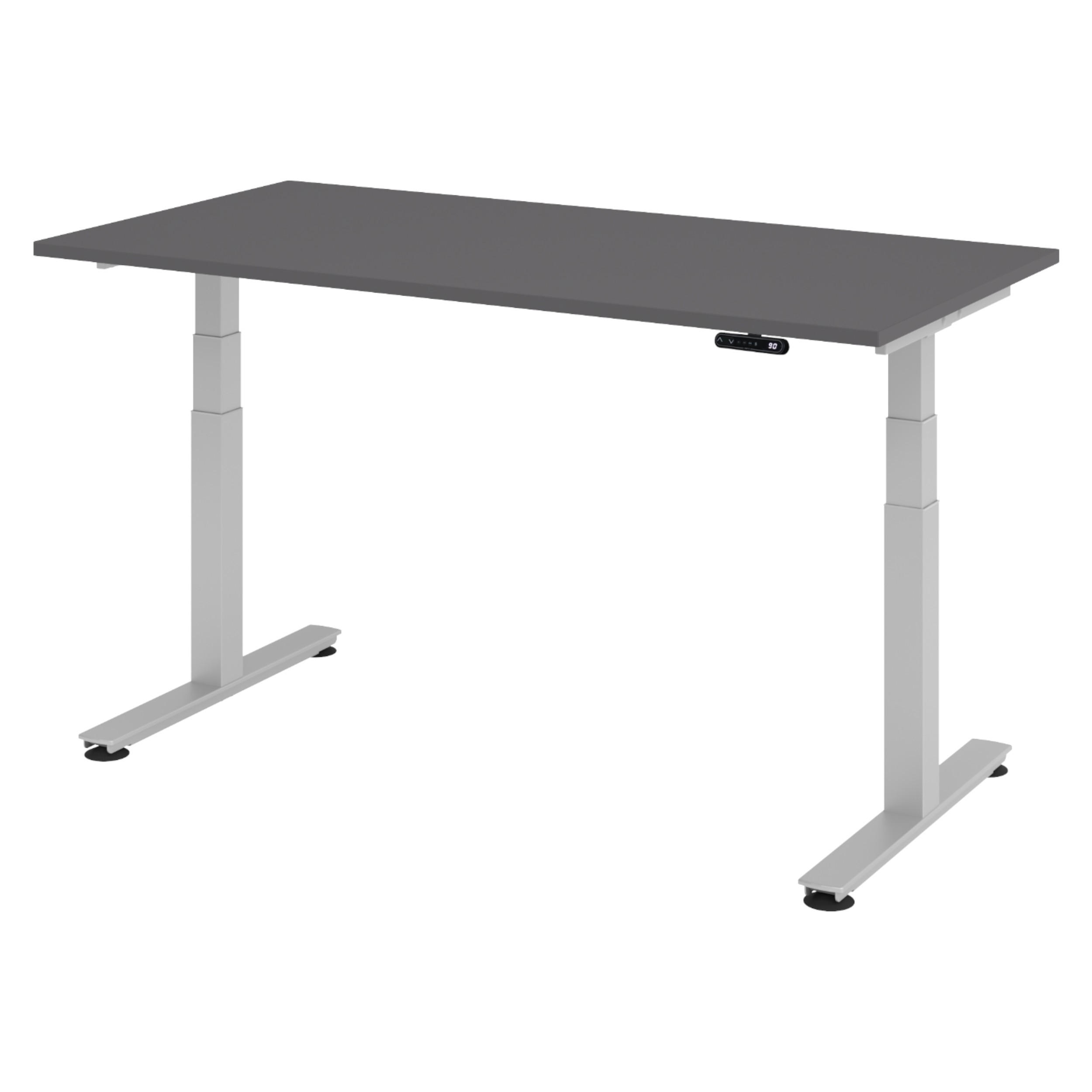 SCHREIBTISCH elektrisch XDSM 80/160/72 cm in Graphitfarben/Silberfarben - Silberfarben/Graphitfarben, Holzwerkstoff (80/160/72cm) - bümö