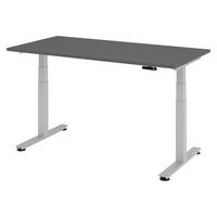 SCHREIBTISCH elektrisch XDSM 80/160/72 cm in Graphitfarben/Silberfarben - Silberfarben/Graphitfarben, Holzwerkstoff (80/160/72cm) - bümö