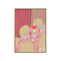 POSTER mit Rahmen Katharina Puritscher - Rose Table - Pink/Eichefarben, Holz/Papier (30/40cm) - Poster&Frame