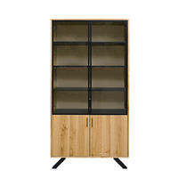VITRINE Industrielle ins Wohnzimmer JORGEN - Eichefarben, Holz (100/200/45cm) - Rawood Furniture