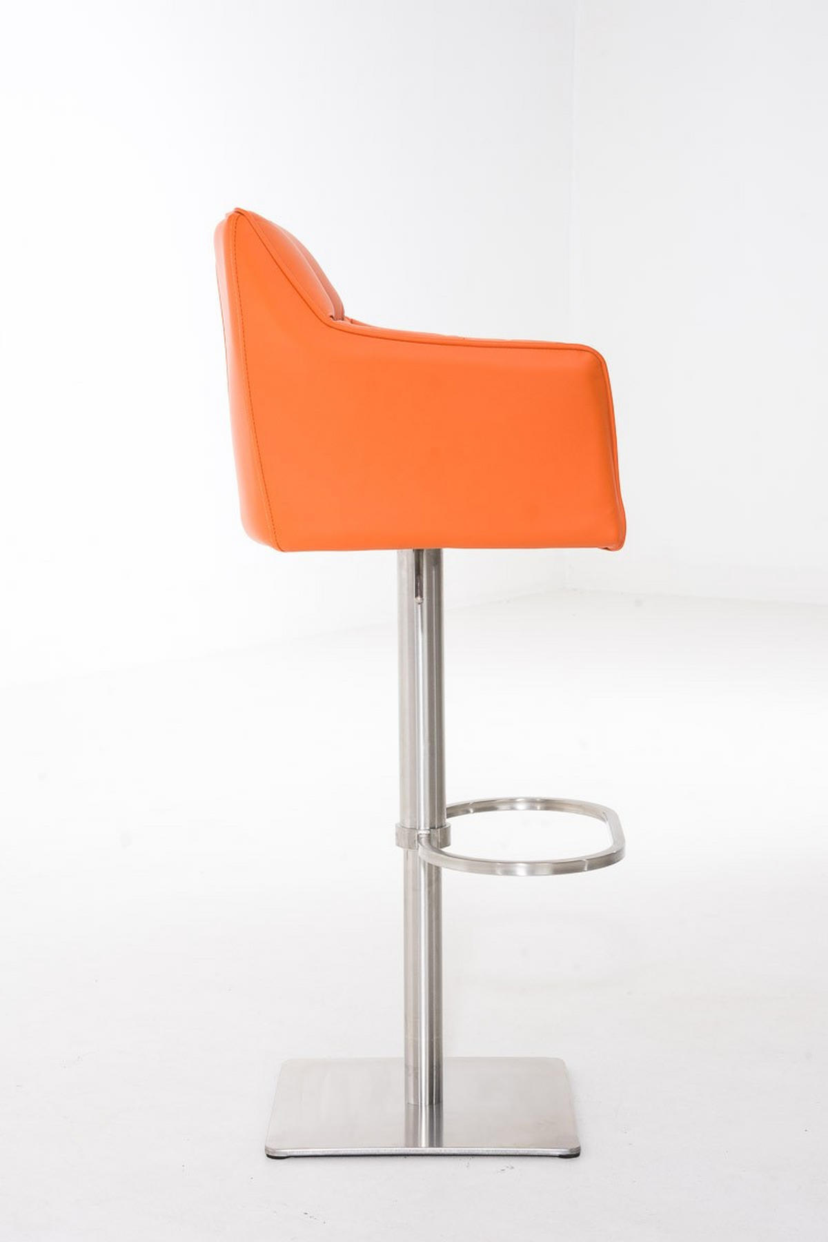 BARHOCKER Damaso 88x64x45 cm orange - Orange, Leder (64/88/45cm) - furnicato