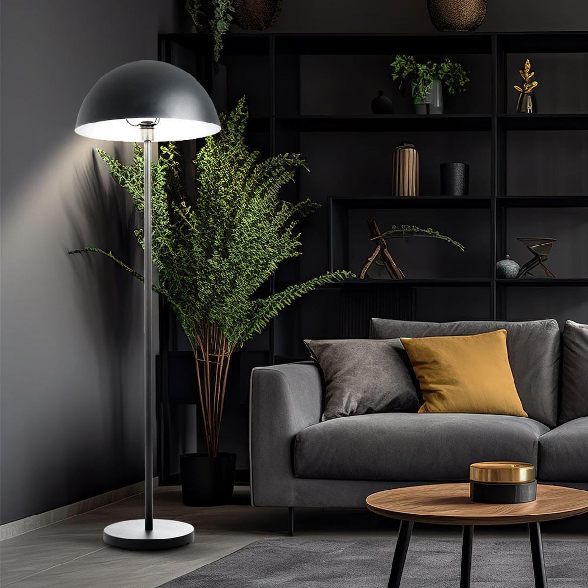 LED STEHLEUCHTE Alu Dunkelgrau Matt - Grau, Metall (45/45/145cm)