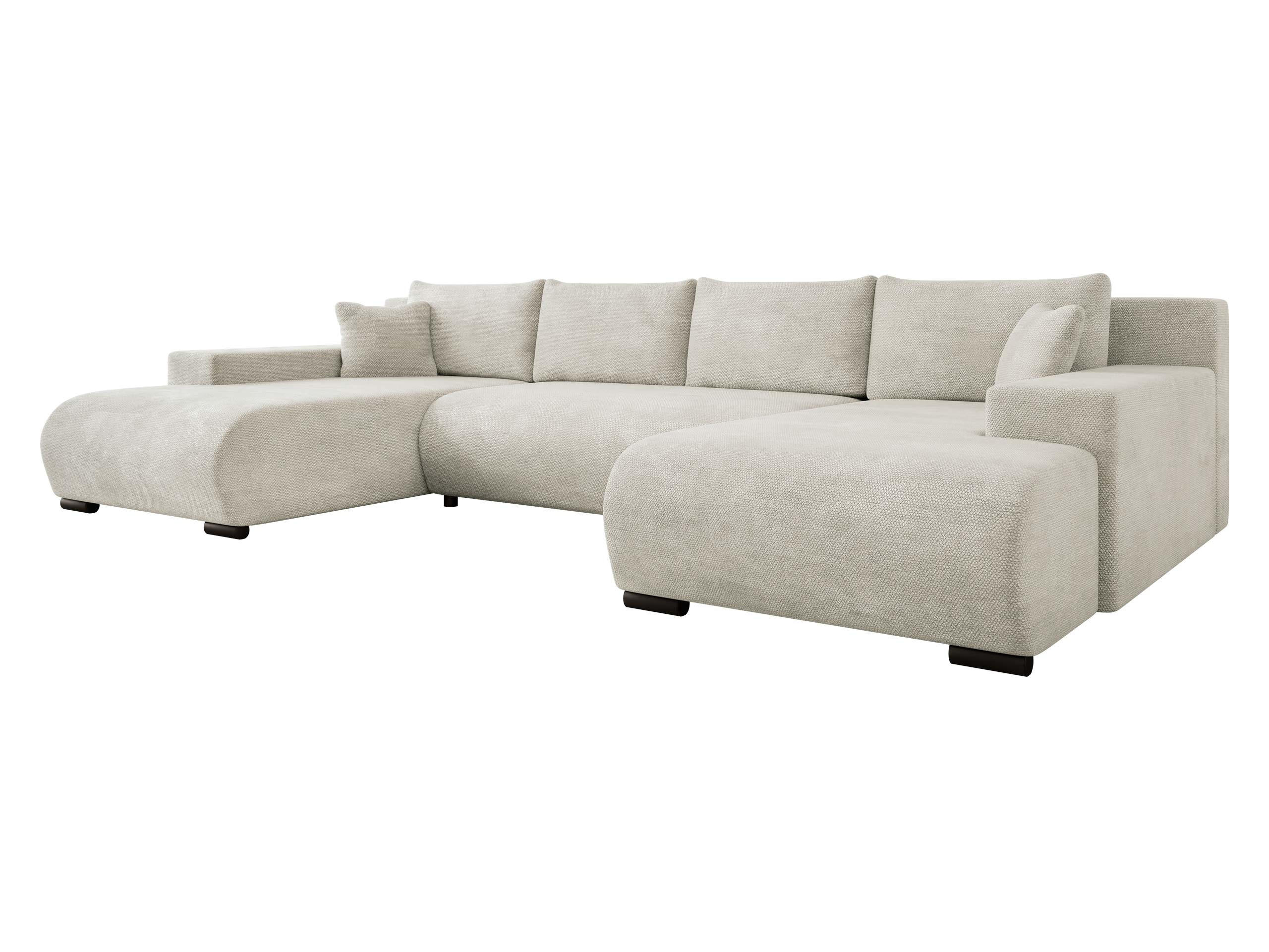 WOHNLANDSCHAFT Nojan U - Ecru/Schwarz, Holz/Kunststoff (351/80/191cm) - MIRJAN24