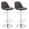 BARHOCKER Kilian, 2er Set, Gestell Metall in Chromoptik, Stoff Dunkelgrau - Chromfarben/Dunkelgrau, Textil/Metall (39/100/43cm) - TPFLiving