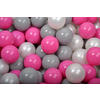 BÄLLE für Bällebad, Spielbälle, Plastikbälle für Kinder Set 50 pcs.: Perlweiß/Grau/Dunkelrosa - Koralle, Textil (7/7/7cm) - MeowBaby