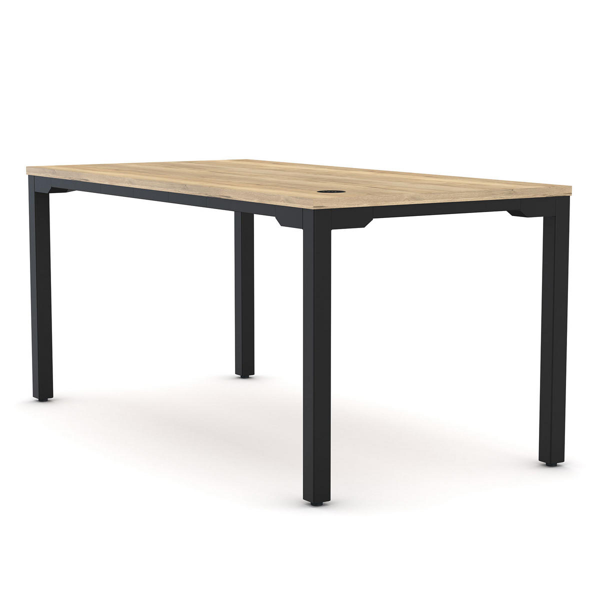 SCHREIBTISCH Höhenverstellbarer Schreibtisch Piacetta Eiche Natura Schwarz 180/80/73-118cm - Schwarz/Eiche Artisan, Holzwerkstoff/Metall (80/180/125cm) - ASSMANN