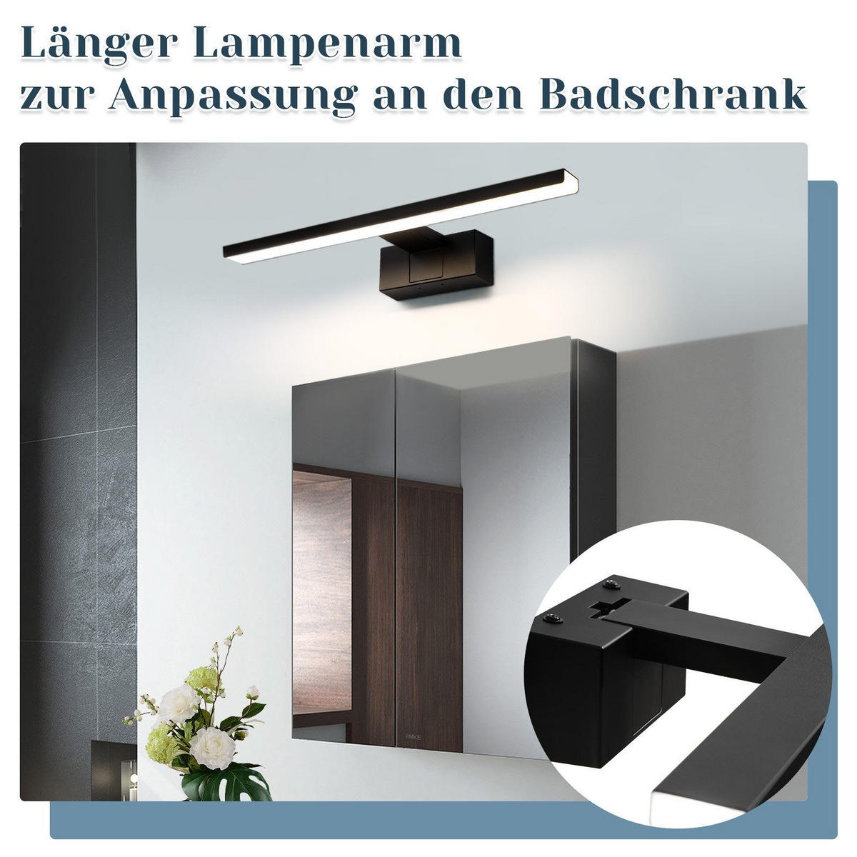 SPIEGELLEUCHTE Oberhausen 30/5.1/12.8 cm - Schwarz, Metall (30/5.1/12.8cm) - Nettlife