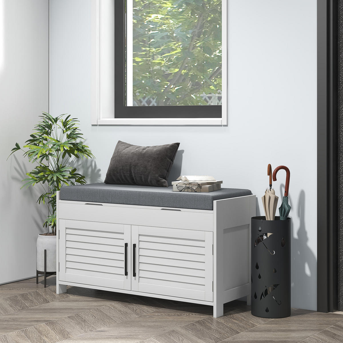 SCHUHBANK Weiß 1 Stück - Weiß, Kunststoff (36/50/90cm) - GiPP