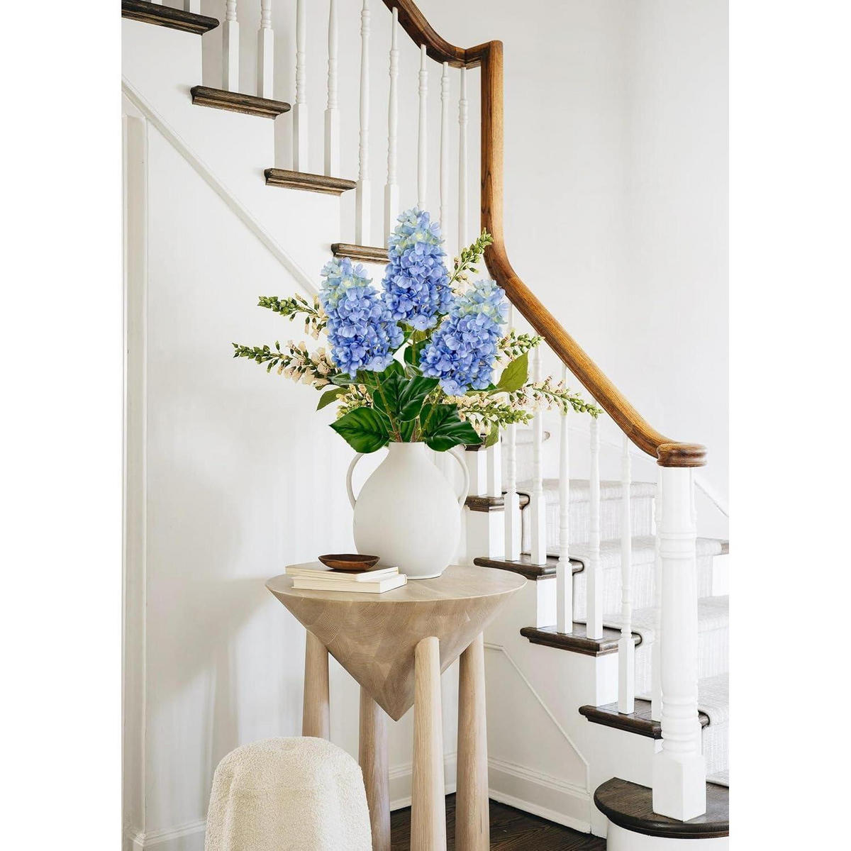KUNSTBLUMEN 3er Set Hortensien 73CM Hellblau - Hellblau, Kunststoff (73cm)