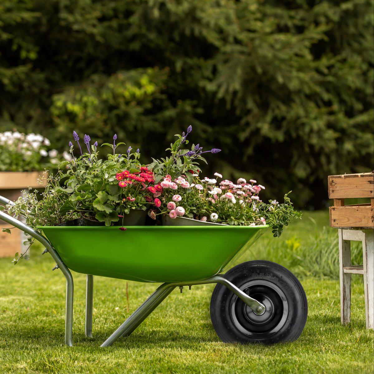 SCHUBKARRENRAD - Schwarz, Kunststoff/Metall (31/31/9cm) - Relaxdays