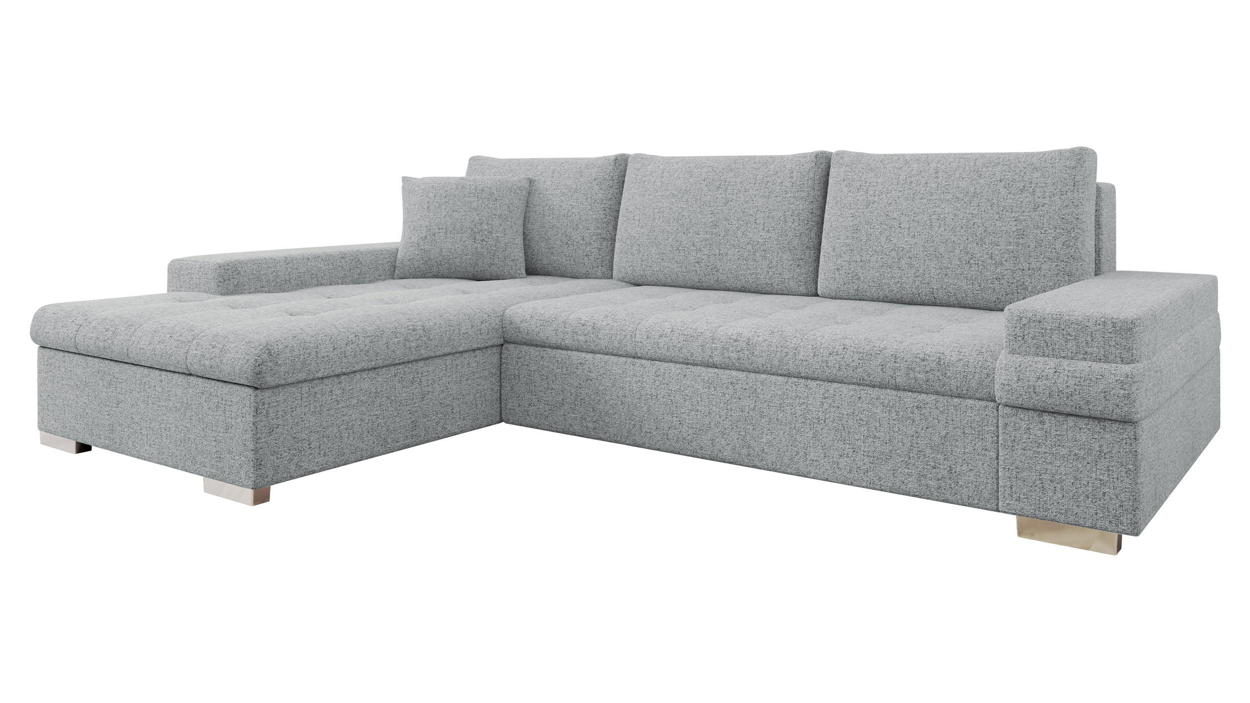 ECKSOFA Bangkok Mini Premium - Chromfarben/Silberfarben, Holz/Textil (274/182cm) - MIRJAN24