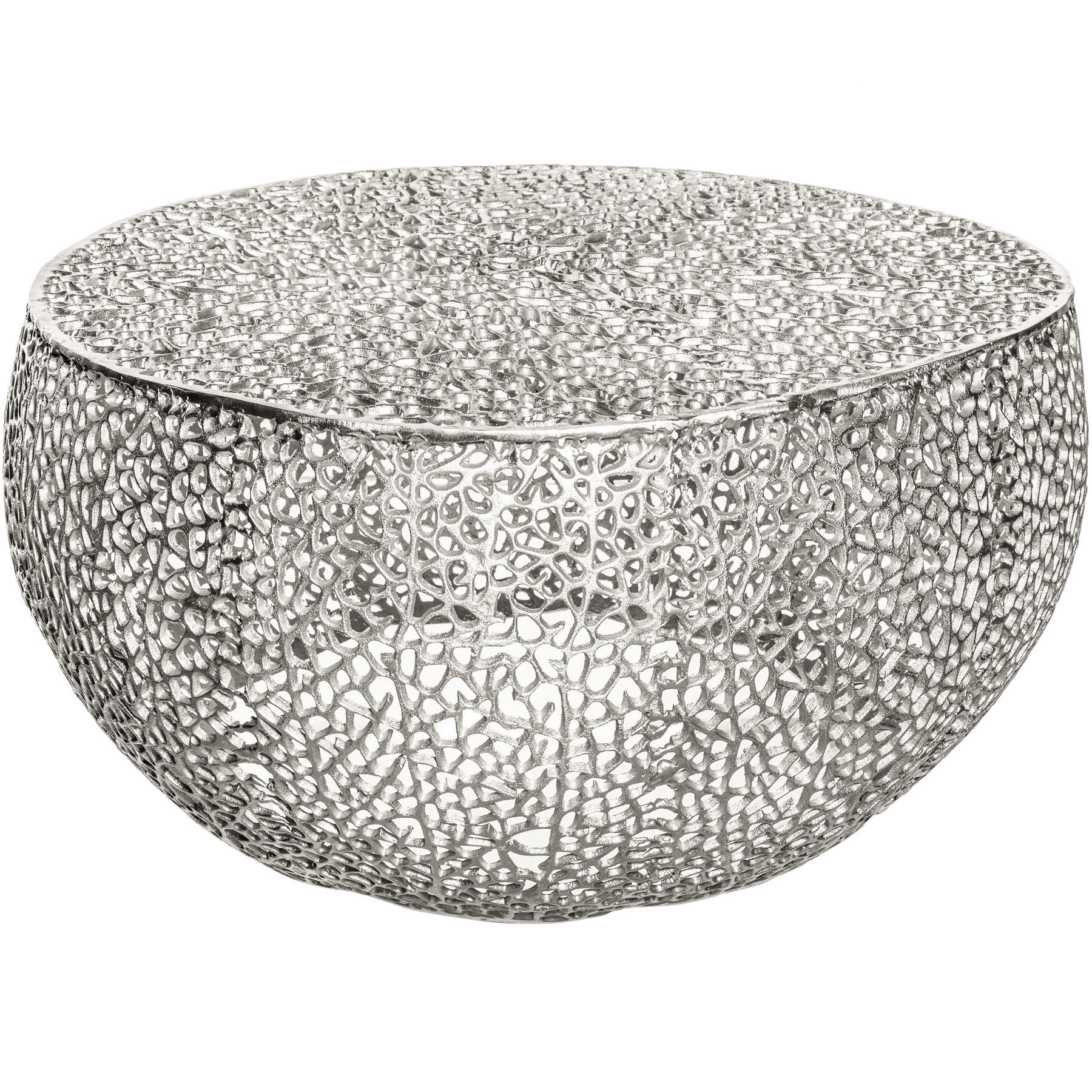 COUCHTISCH LEAF Metall Silber 80 cm - Silberfarben, Metall (80/80/41cm) - riess-ambiente